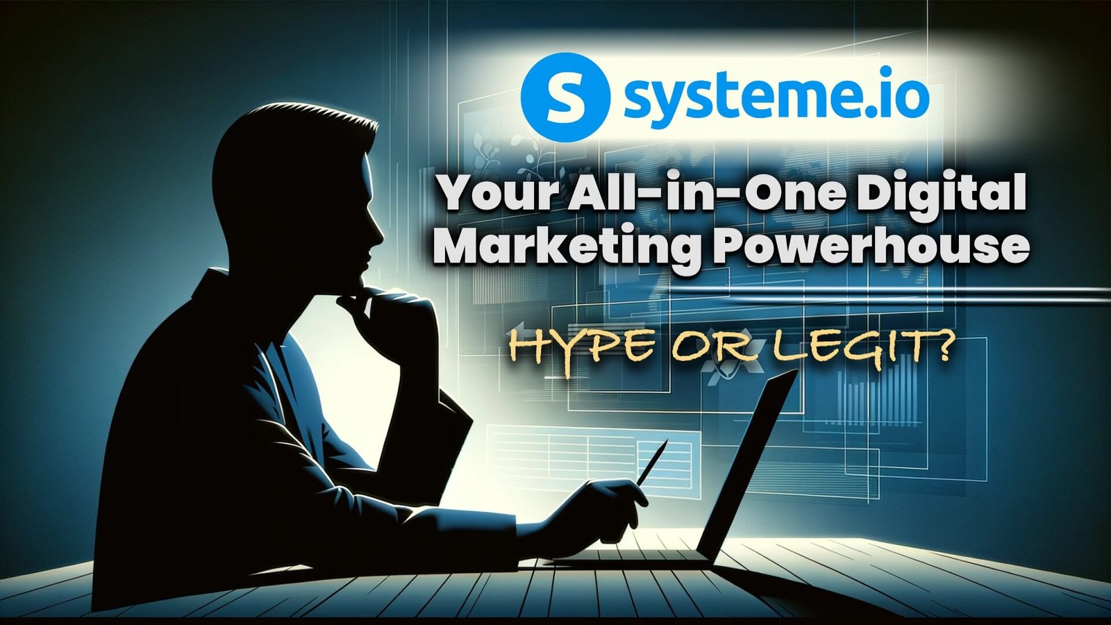 Man contemplating the effectiveness of Systeme.io as a digital marketing platform for his online business.