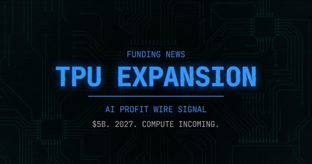 Blackstone Google TPU funding signal from The AI Profit Wire showing 5 billion dollar compute expansion in cyber-noir design