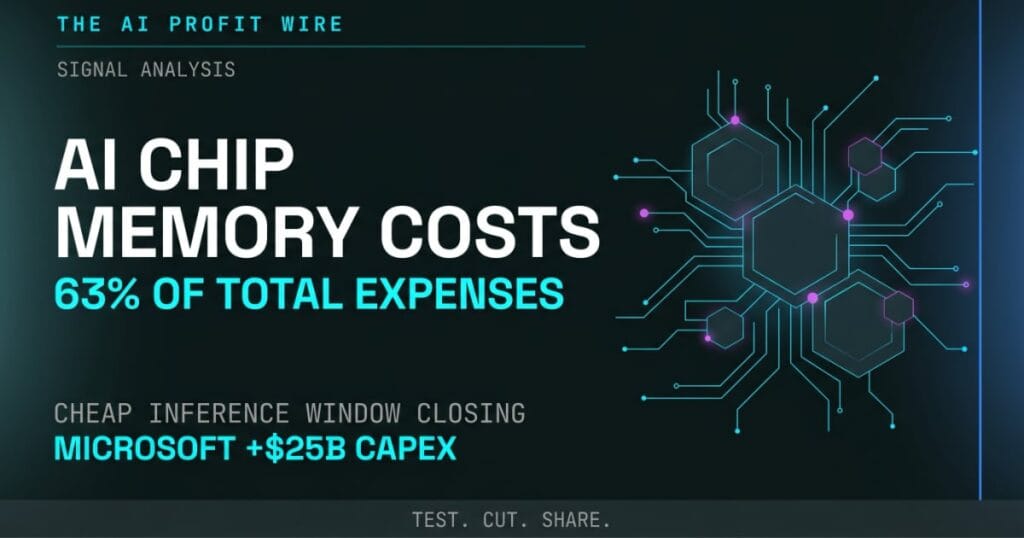 Memory Costs 63% of AI Chip Expenses Intelligence Report featured image. The AI Profit Wire by Metadata Marketer.