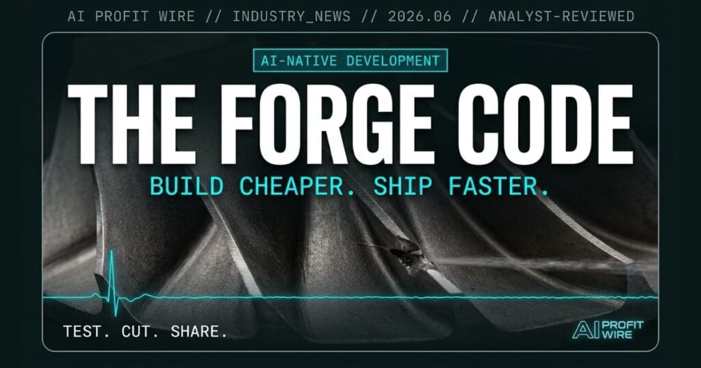 AWS AI-native development industry news signal card from The AI Profit Wire in cyber-noir editorial design