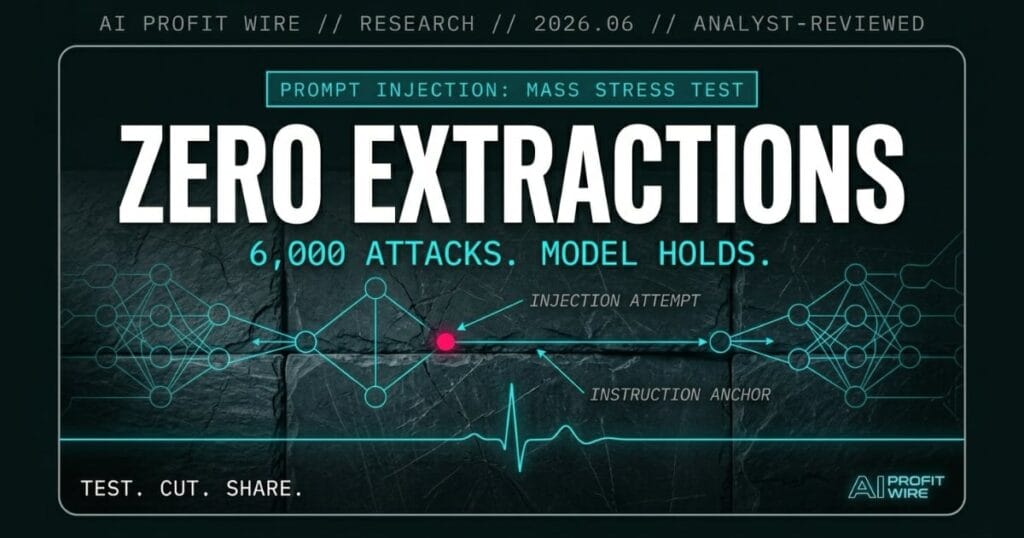 Claude Opus 4.6 prompt injection resistance test showing zero successful extractions from 6000 attack attempts