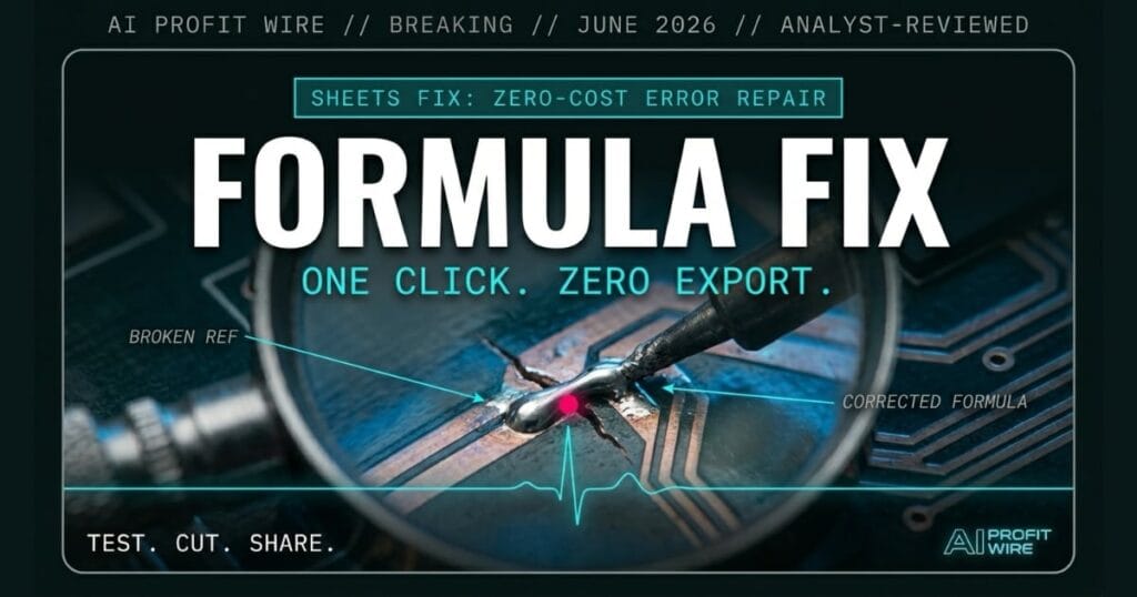 Gemini AI fixing a spreadsheet formula error inside Google Sheets with one-click diagnosis and correction