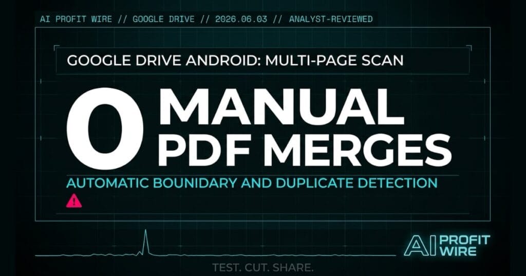 Google Drive Android scanning breaking signal featured card in cyber-noir design.