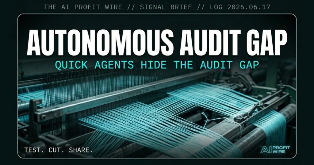 Amazon Quick autonomous agents launch with continuous background operation and an activity feed. Featured image for The AI Profit Wire signal brief on the audit gap risk.