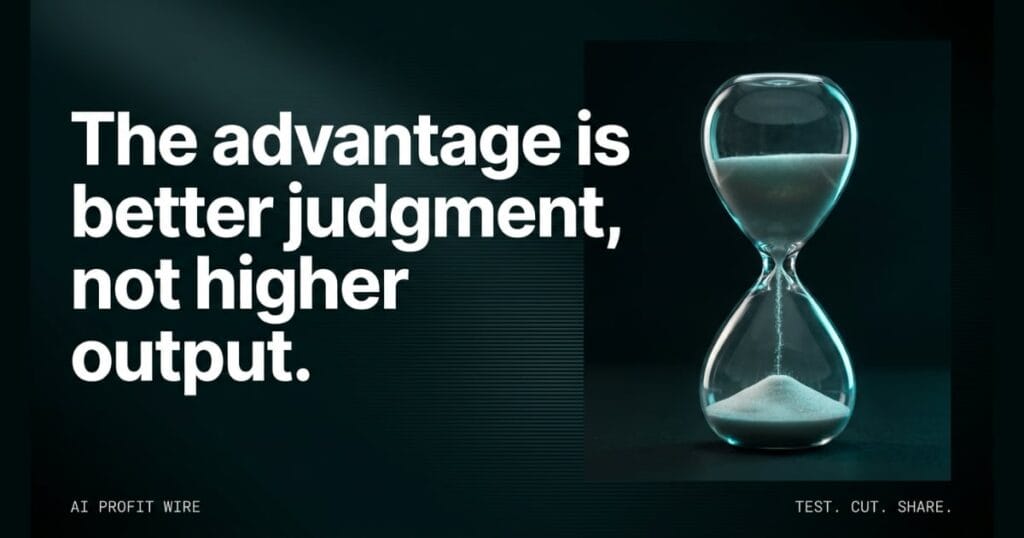 ATTENTION BOTTLENECK single_insight_n signal card from The AI Profit Wire, glowing hourglass, Executive Data-Noir design.