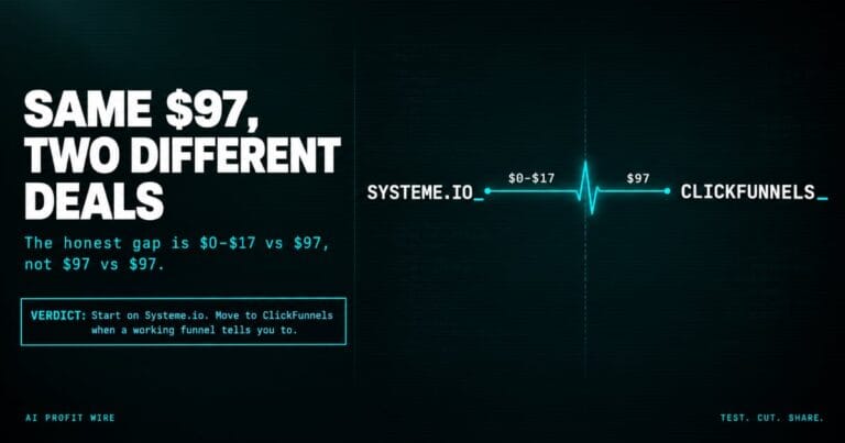 Systeme.io vs ClickFunnels 2026: The Same $97 Buys Two Different Things
